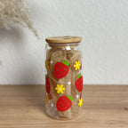 Glasbecher_Früchte_Erdbeeren_Blumen_ohne_Strohhalm
