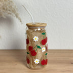 Glasbecher_Früchte_Kirschen_Blumen_mit_Strohhalm_gebogen