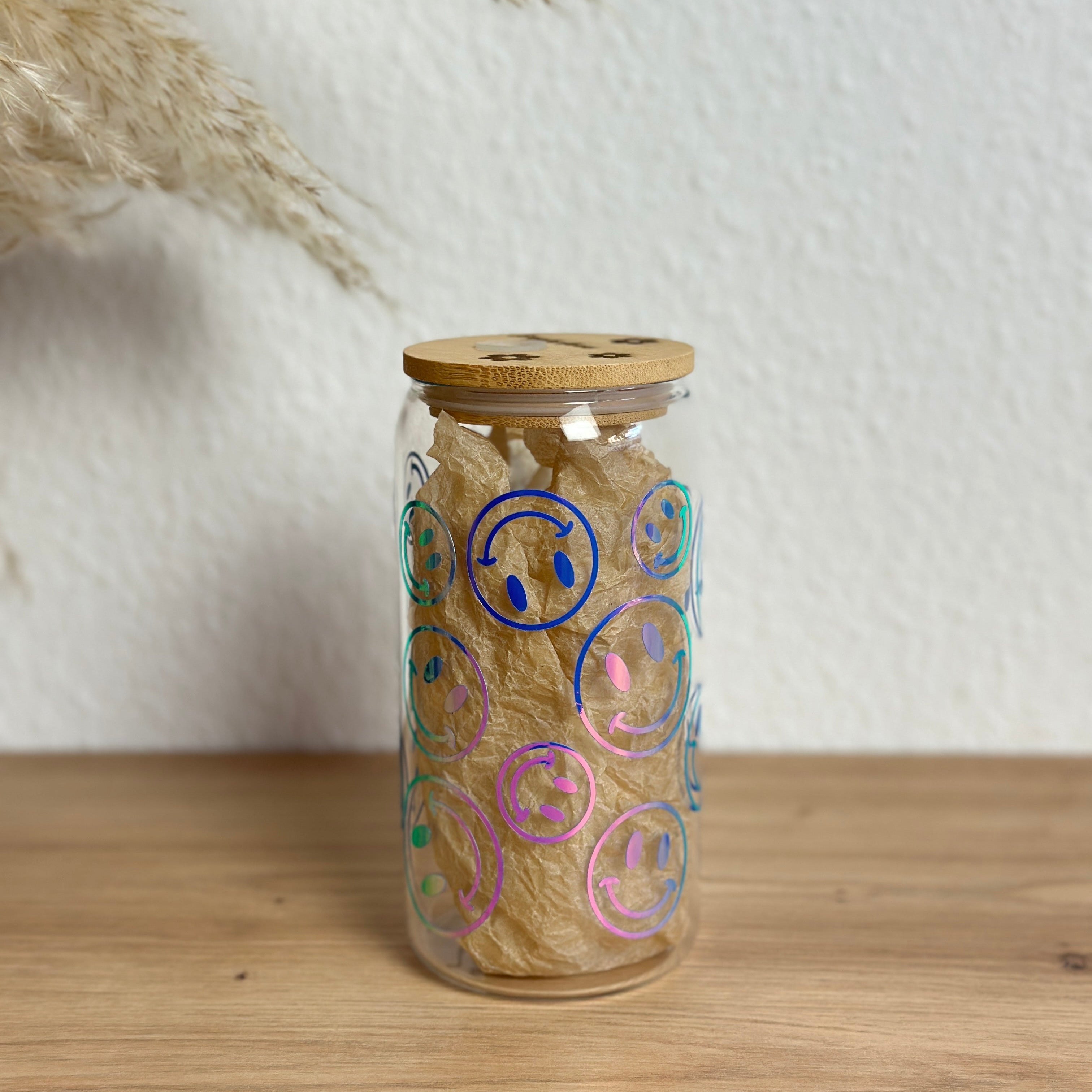 Glasbecher_Smiley_Holo_hyacinth_blue_ohne_Strohhalm