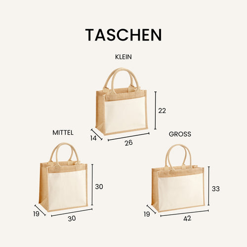 Jute Tasche „Erzieherin mit Herz“ mit Frontfach – Jute & Baumwolle Tasche als liebevolles Geschenk für Erzieherinnen
