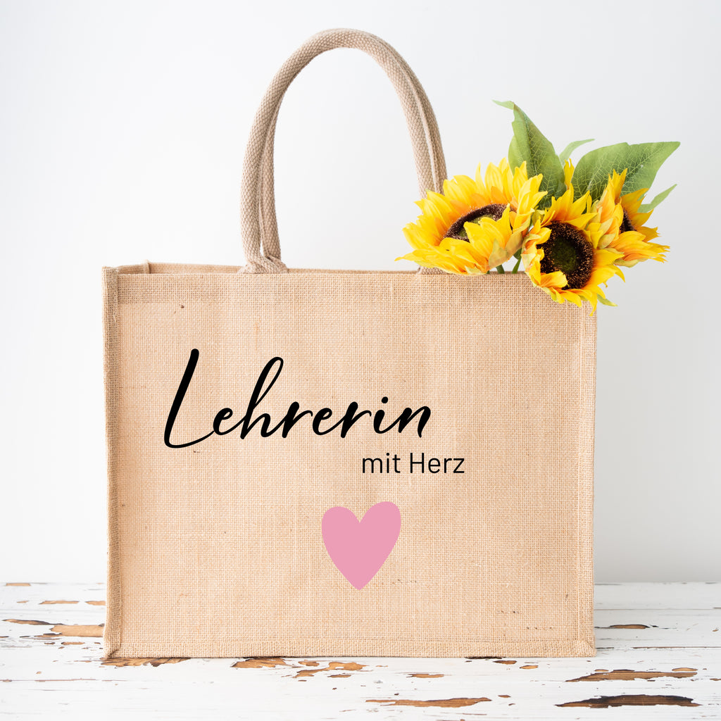 Tasche_Jute_gross_lehrerin_mit_herz_rosa
