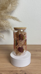 Glasbecher_Herbst_Kürbis_orange_chrome_ohne_Strohhalm_Video