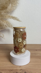 Glasbecher_Daisy_multicolor_beige_ohne_Strohhalm_Video