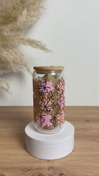 Glasbecher_Herbst_Ahorn_rosa_pfirsich_rosegold_ohne_Strohhalm_Video