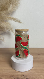 Glasbecher_Früchte_Wassermelonenscheiben_ohne_Strohhalm_Video